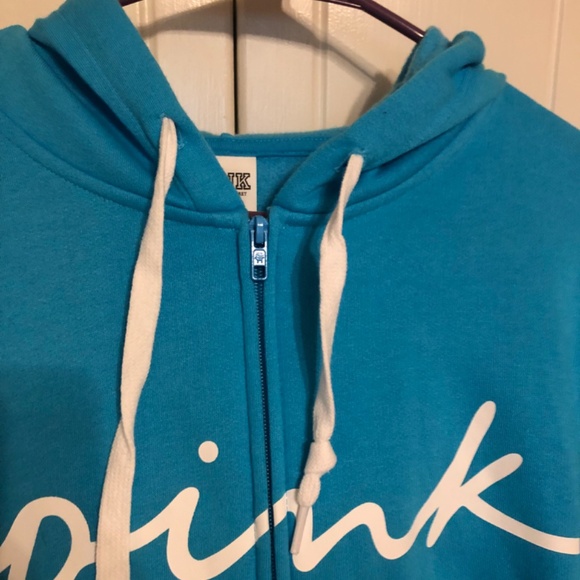 Pink by Victoria’s Secret- Teal Hoodie with Zip Front - Picture 7 of 7
